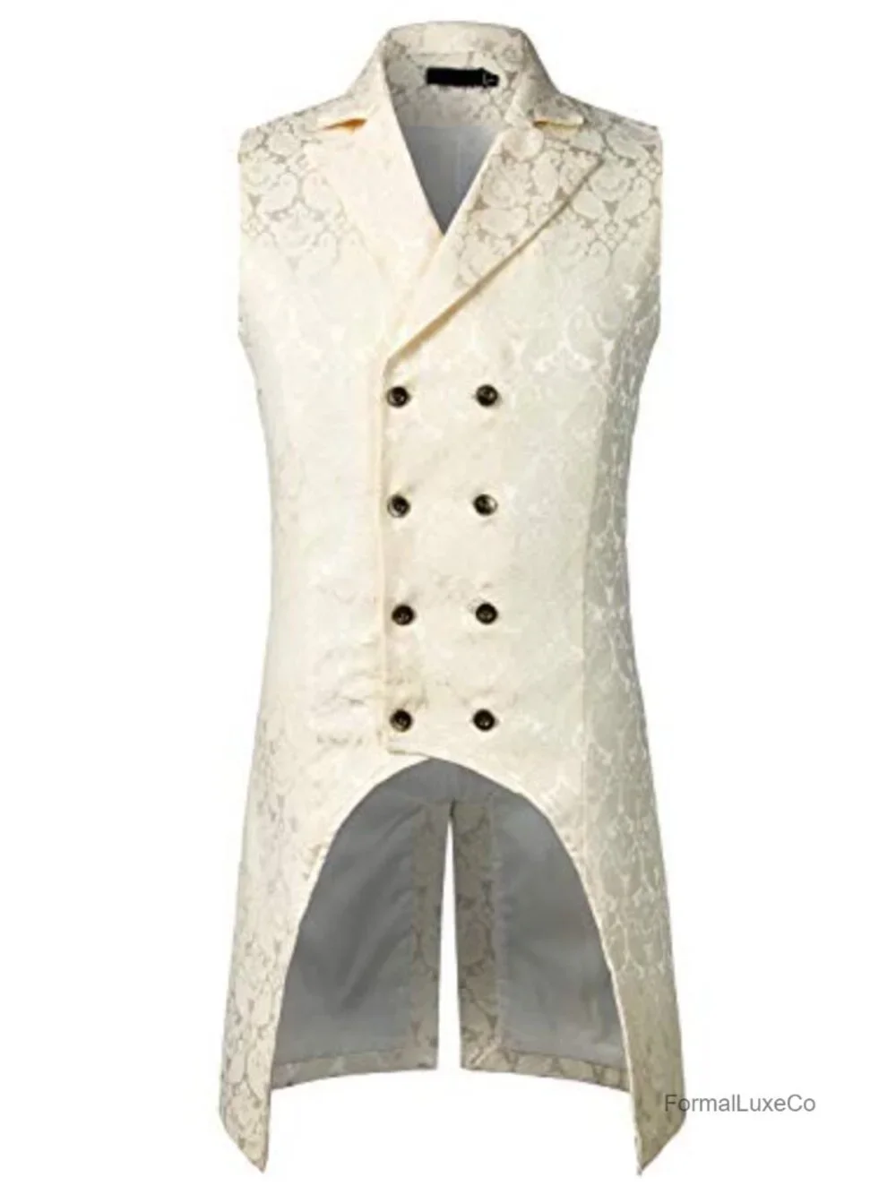 Mens Gothic Steampunk Vest Waistcoat Brocade Jacquard Slim Fit Sleeveless